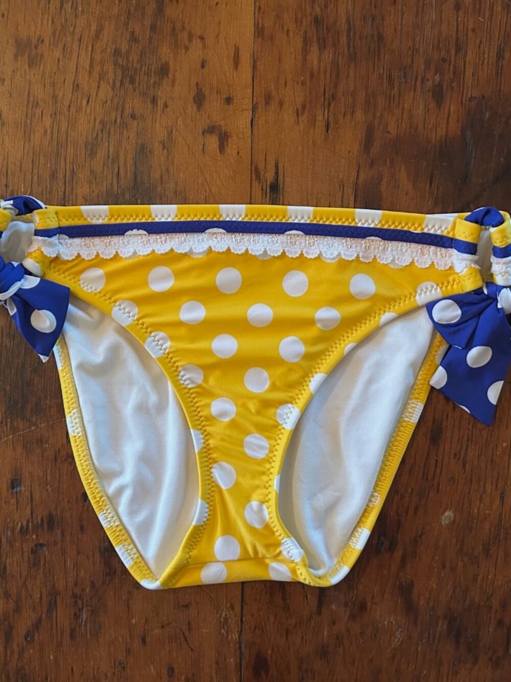 Vintage Betsey Johnson Yellow Polka Dot Bikini - Picture 3 of 8